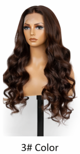 Chestnut Brown Virgin Human Hair 24' Lace Wig Straight Lace Front