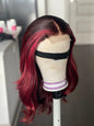4 By 4 Loose Wavy Closure Wig (100% Human Hair) 18 Inches Wine Color