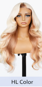 Red Rose Black 24' Highlights Body Wave Human Black Lace Front Human Hair Wigs