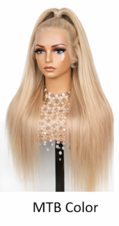 Chestnut Brown Virgin Human Hair 24' Lace Wig Straight Lace Front