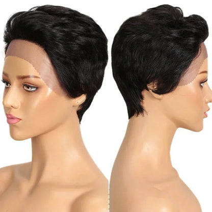 Pixie Cut Lace Front Wig | Short Straight Peruvian Human Hair for Black Women